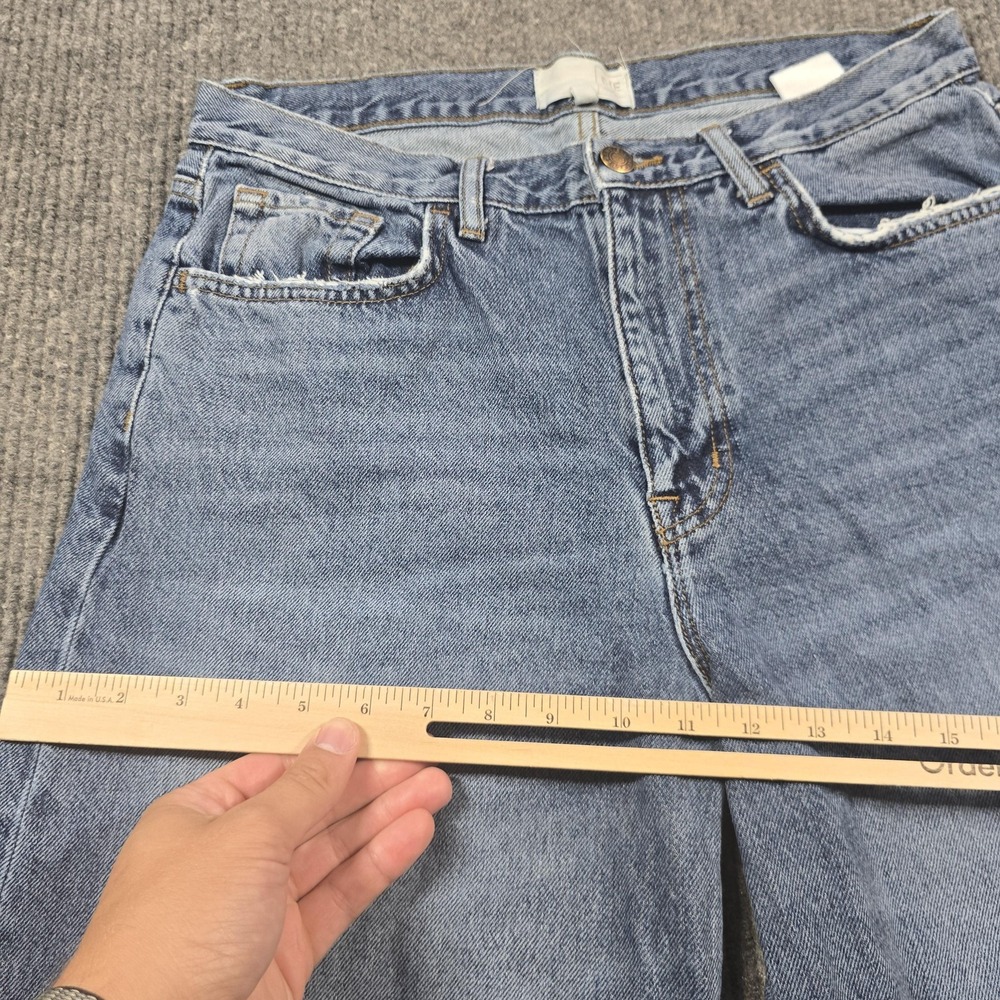 Current/Elliott Jeans Womens 30 Blue Wide Leg Cropped Raw Hem High Rise 30x26 - Picture 11 of 14